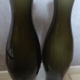 Pair of vases made of new taupe glass