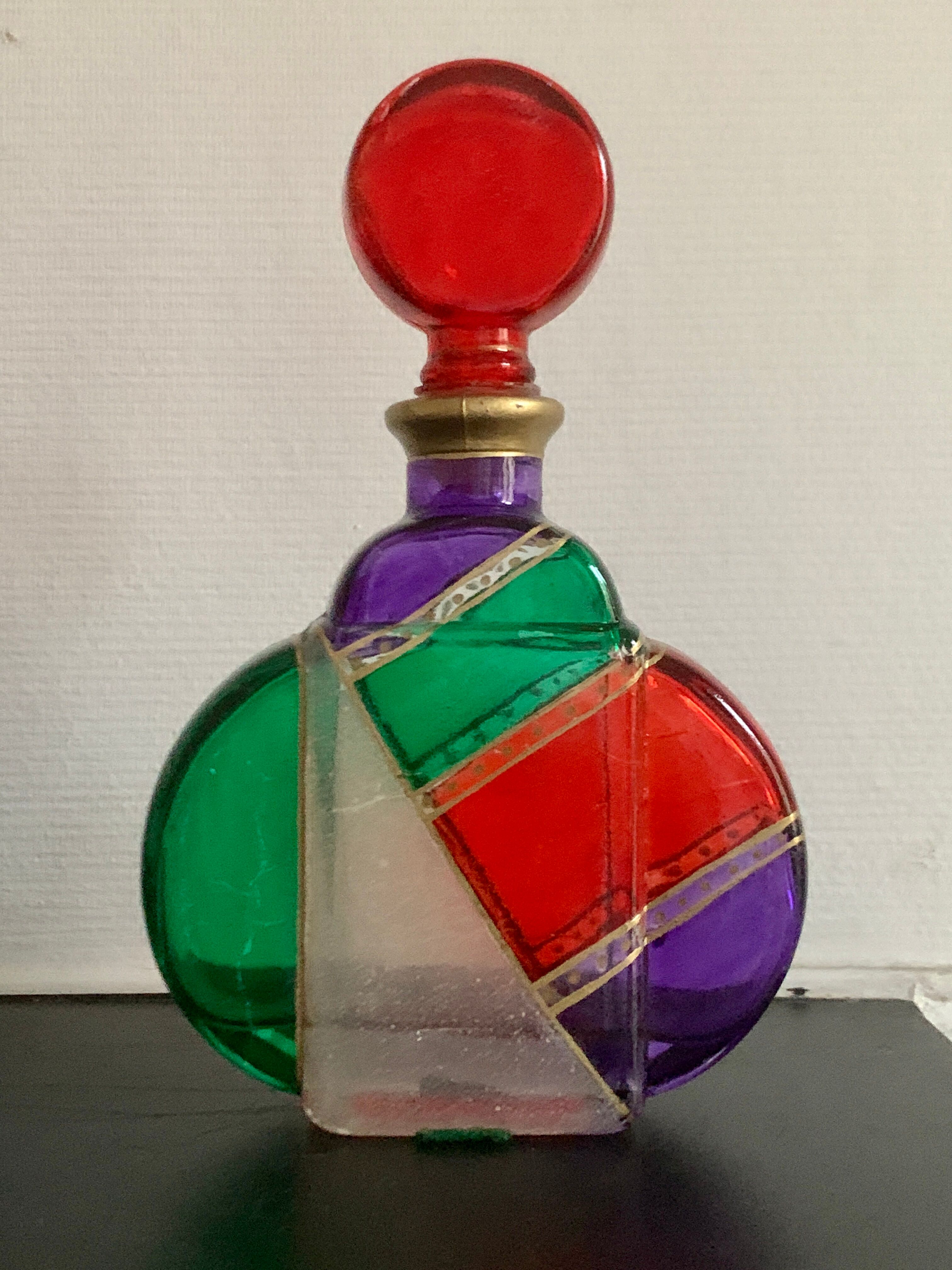 Stained glass bottle, torrigiani collection by Crazy Dad, 1970