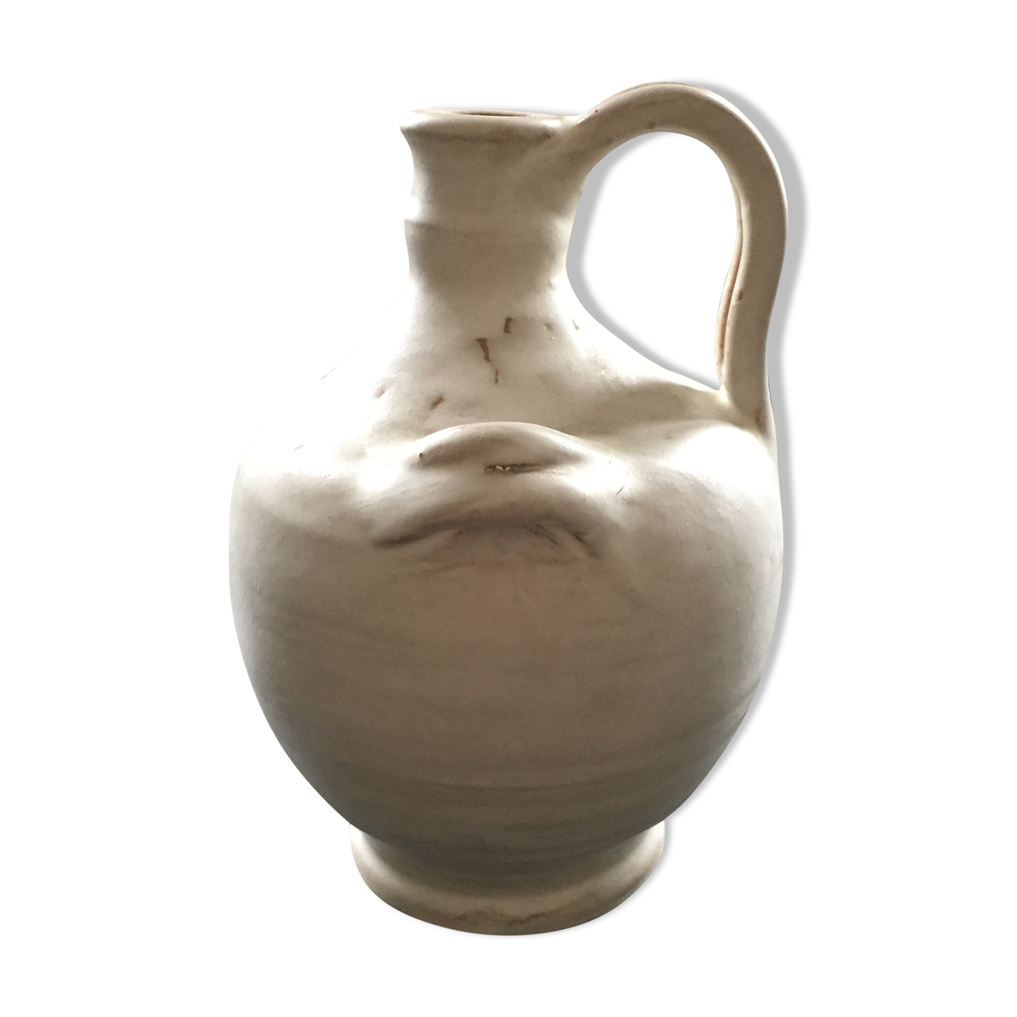 Cruche terre cuite ivoire