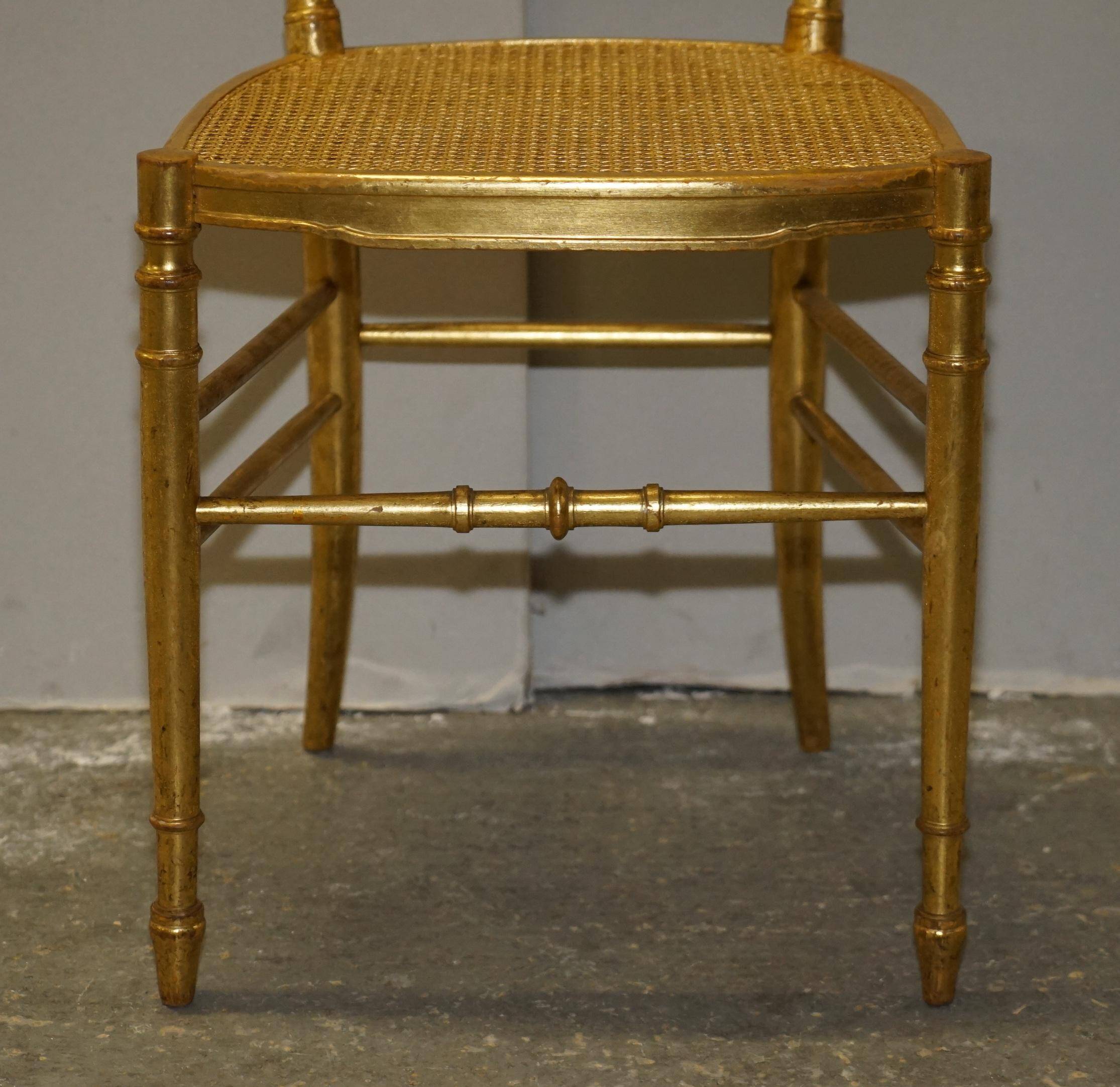 Spencer family gilded wooden bergère bench chair