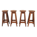 Set of 4 brutalist bar stools