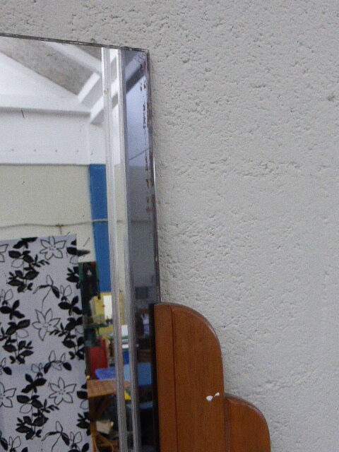 Art deco mirror, and column wooden frame