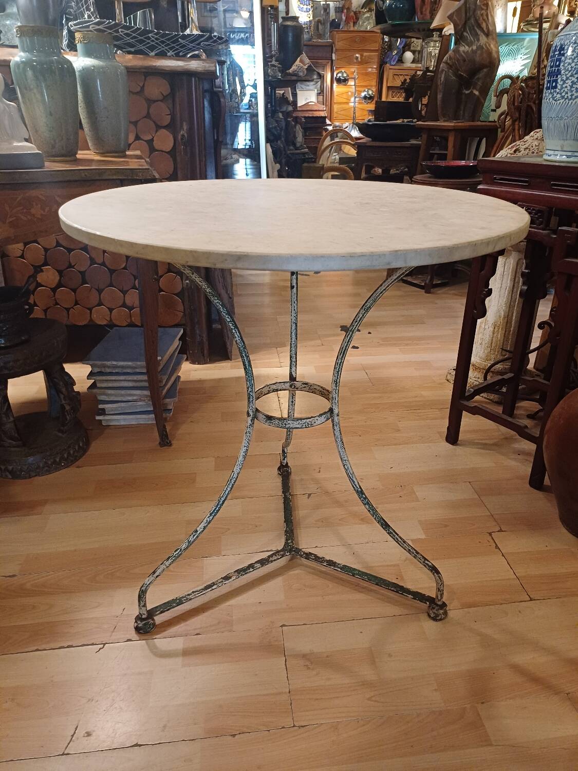 Large bistro pedestal table, 70 cm in diameter, circa 1900.