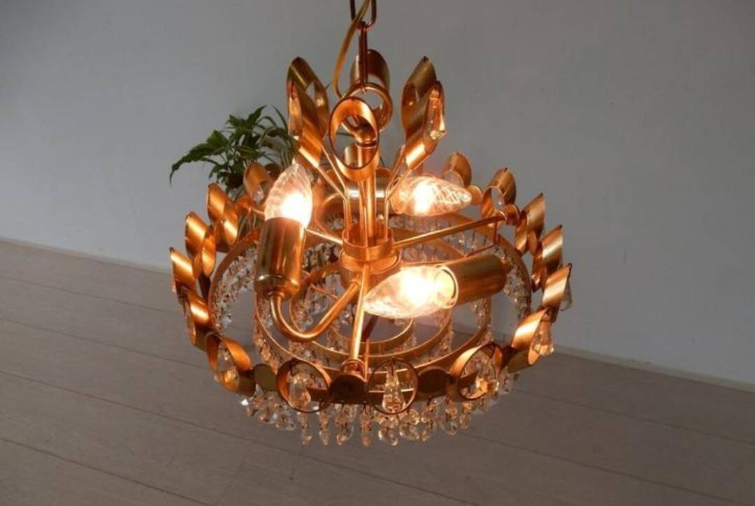 Lampe à suspension  vintage Palwa .