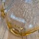Vintage textured glass pendant attributed to Murano – amber edge – 1970s