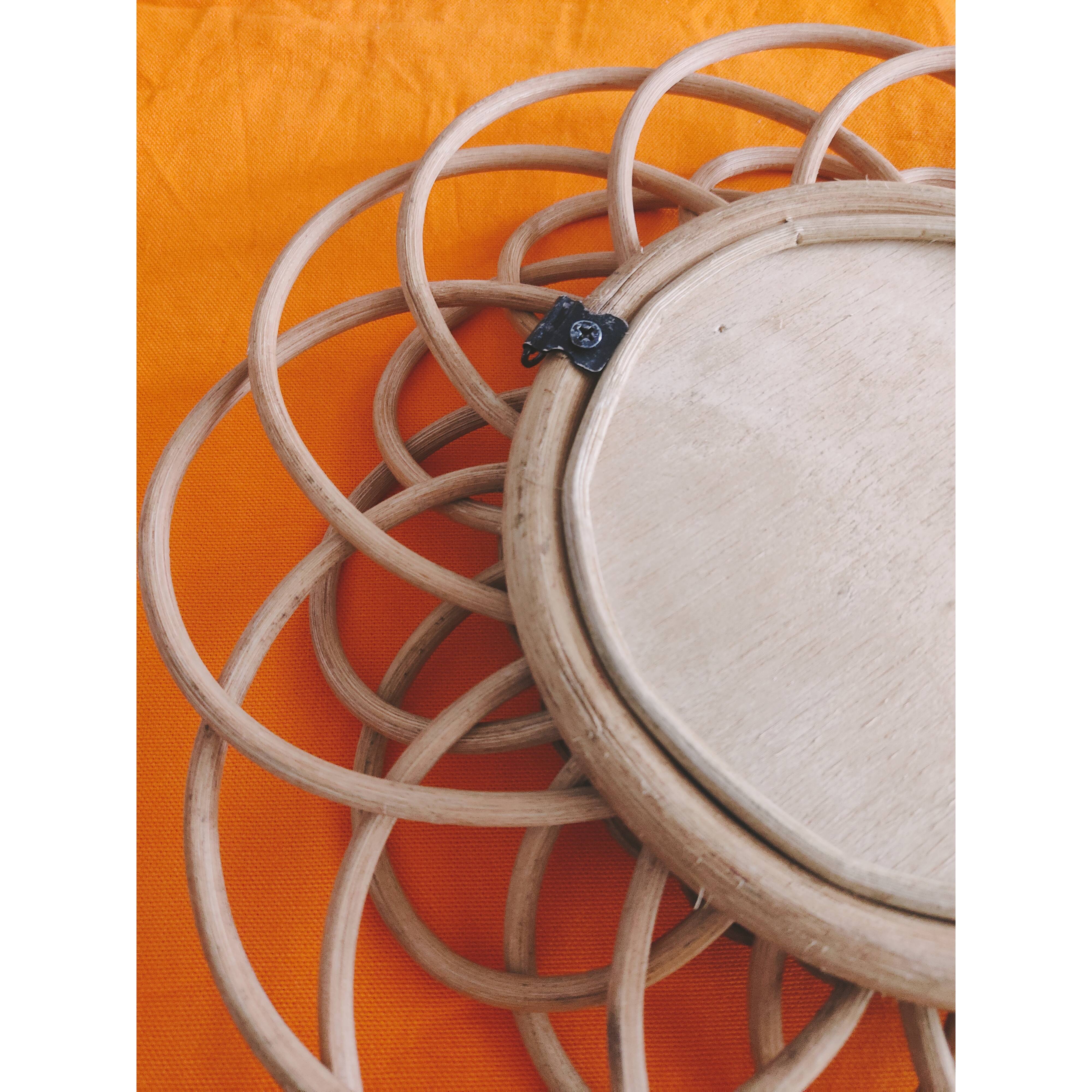 Vintage rattan mirror