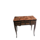 French marquetry dressing table, circa 1900, with adjustable mirror and storage.