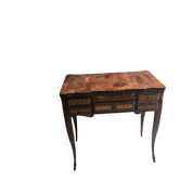 Coiffeuse française en bois marqueté, vers 1900, miroir réglable et rangeme