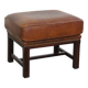 Pouf en cuir de mouton avec cadre en bois