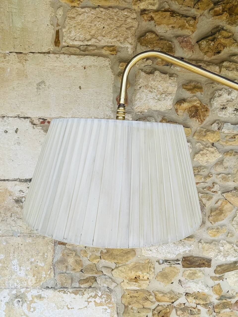 Vintage articulated floor lamp with shelf and magazine holder 1960s
