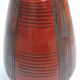 Vintage red ceramic vase scarified decoration elchinger 50' signed