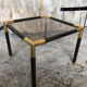 Coffee table tube metal black & gold vintage