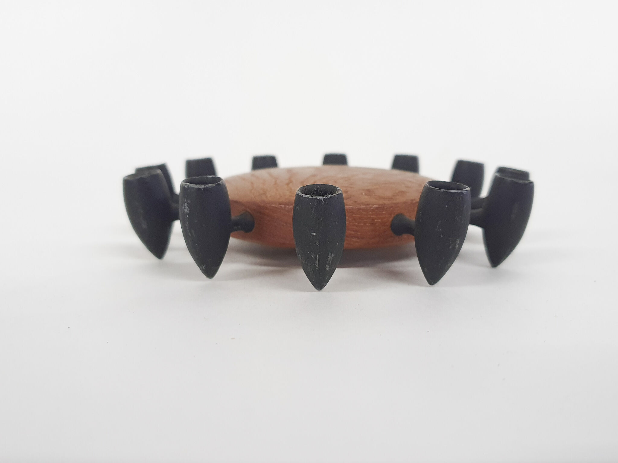 Round Teak and Metal Candleholder by Digsmed, Danish Design, 1964