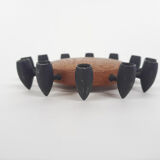 Round Teak and Metal Candleholder by Digsmed, Danish Design, 1964