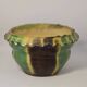 Old flower pot planter glazed terracotta cache pot