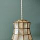 Vintage mother-of-pearl and brass lampshade pendant light