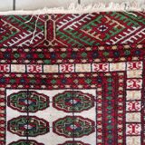 Handmade vintage Uzbek Bukhara rug 77cm x 128cm 1960s - 1С1175