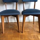 Pair of vintage blue chairs 1950