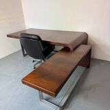 Vintage Danish design mid century wood steel Sibast executive desk