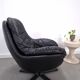 Draaibare zwart leren fauteuil H.W. Klein voor Bramin uit Denemarken
