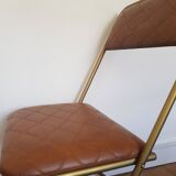 Chaise pliante lafuma vintage en cuir