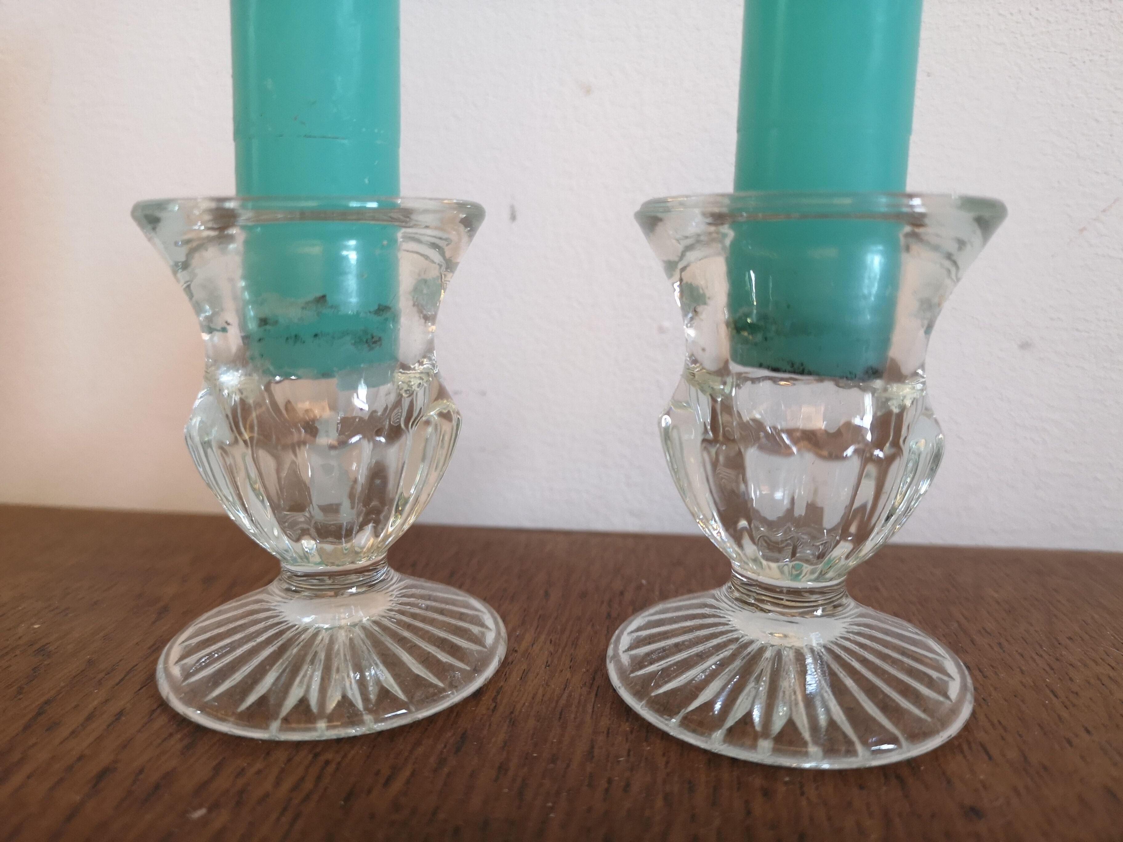 Glass candlesticks