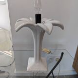 Vintage 80s white ceramic palm lamp