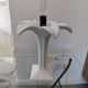 Vintage 80s white ceramic palm lamp