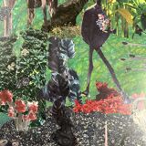 Very large framed surrealist collage by Alain Gaudet 1979