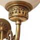 Pair of Napoleon III style brass and opaline wall lights