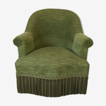 Green velvet toad armchair