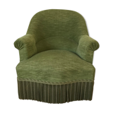 Green velvet toad armchair