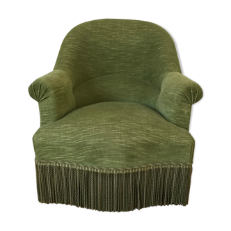 Green velvet toad armchair