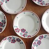 Set of 12 earthenware plates Salins, Nelly red