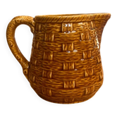 Vintage bistro jug Digoin Sarreguemines woven