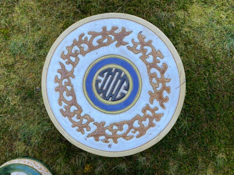 Ensemble de jardin ou de patio multicolore du 20ème siècle avec des éléphants