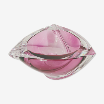 Purple crystal ashtray Val Saint Lambert trident model