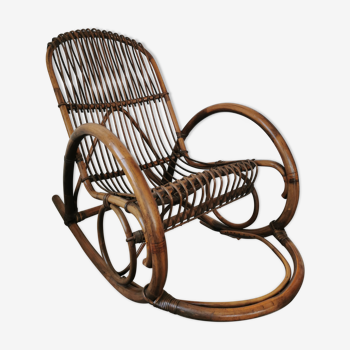 Rocking chair en rotin