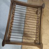 Modulable sofa an armchair in leather and wood