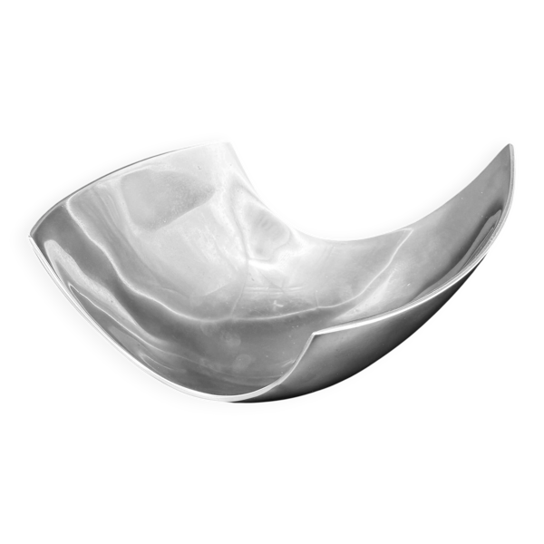 Coupe sculpturale en aluminium poli, esprit Michael Lax, années 1970