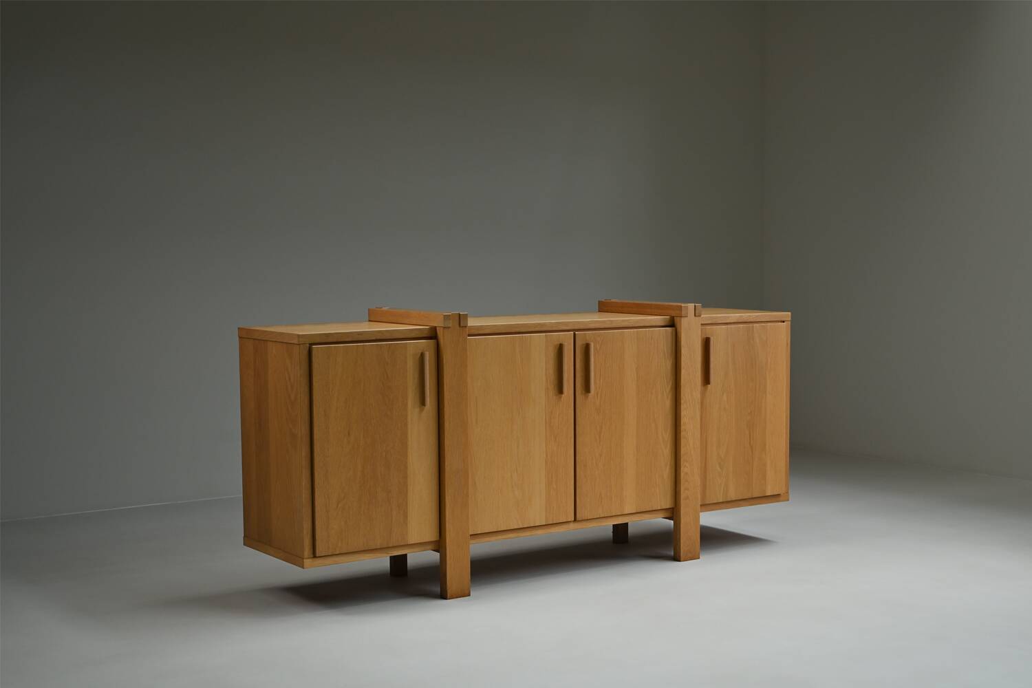 Brutalist oak sideboard, Belgium.