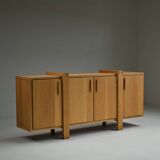 Brutalist oak sideboard, Belgium.