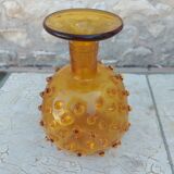 Vase herisson , vintage amber color
