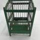 Ancienne petite cage à oiseaux verte en bois
