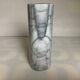 Roll vase in grey and white marble