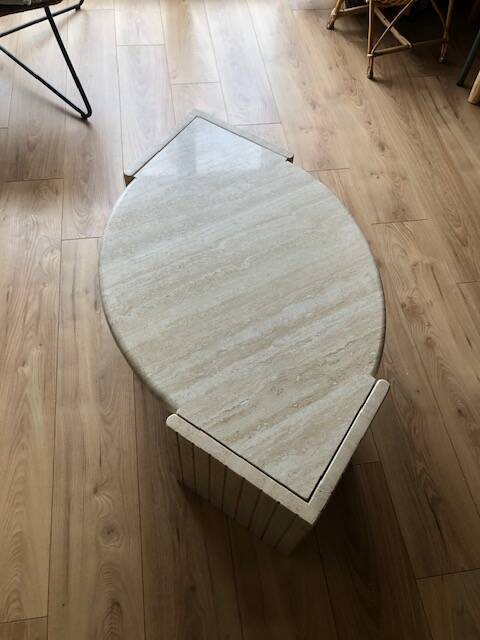 Travertine coffee table