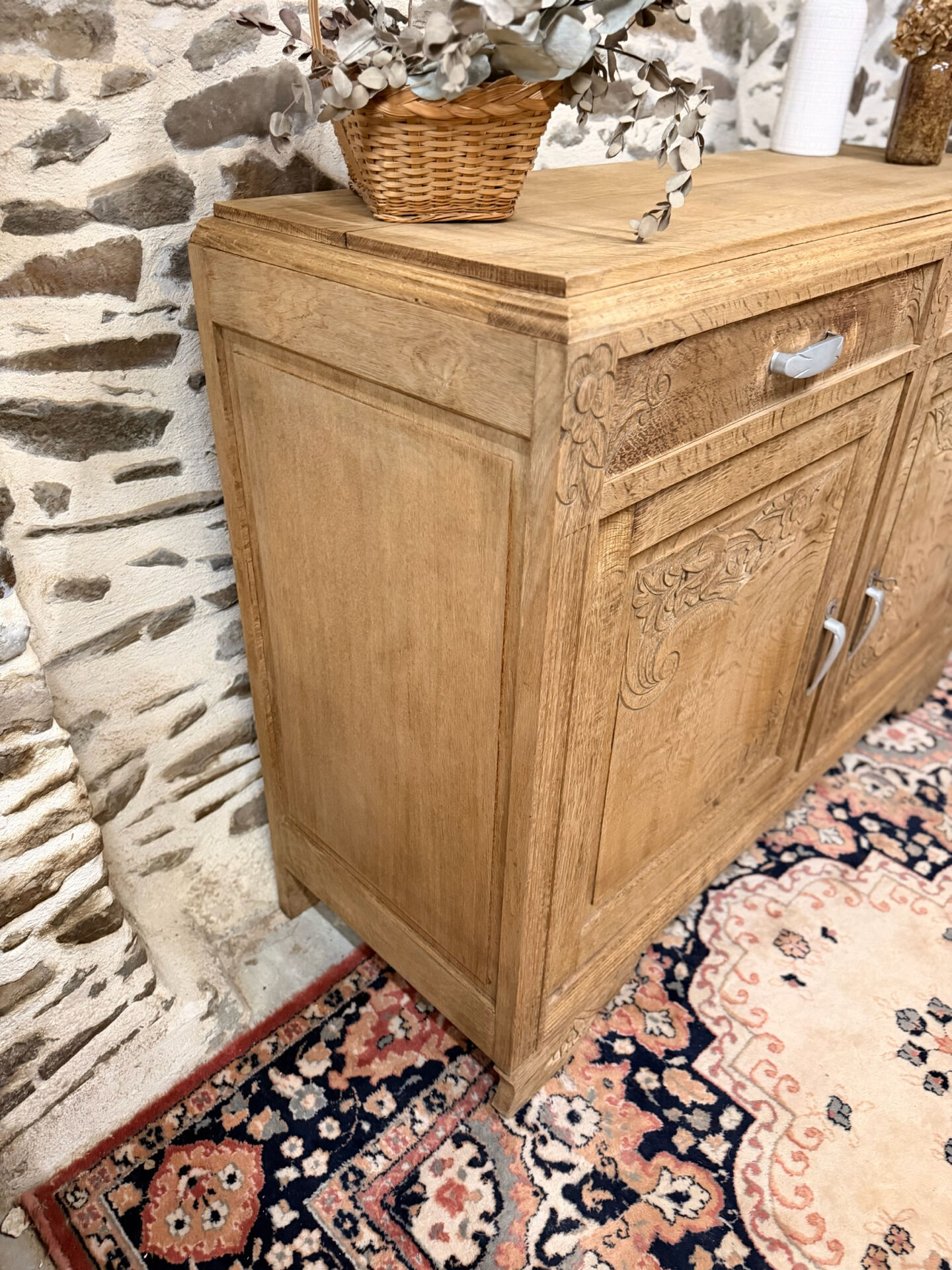 Superb stripped Art Deco wooden buffet