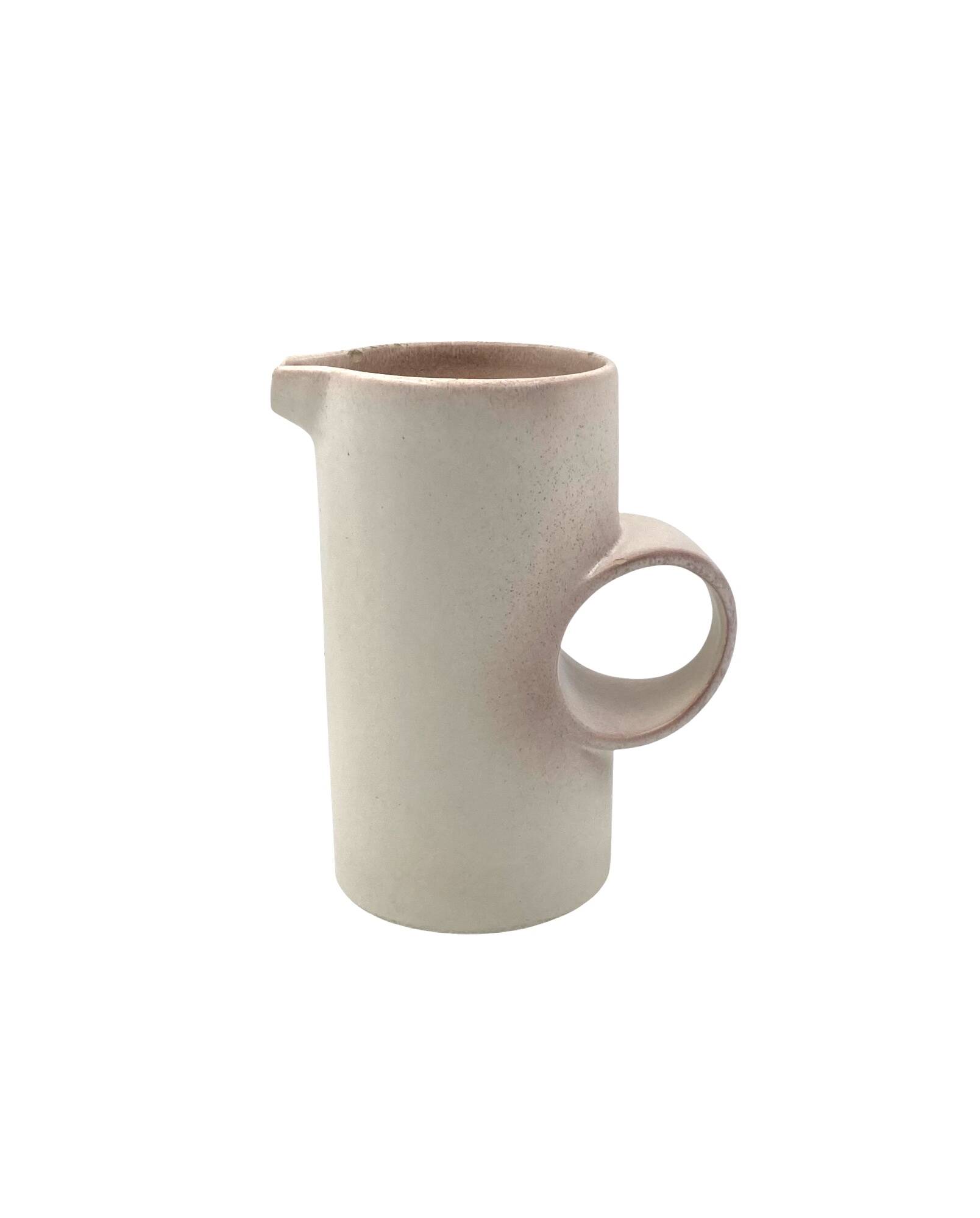 Organic modern white ceramic vase / jug, La Sfera Italy 1980s