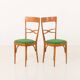 Italian mid-century chairs in walnut and wool
