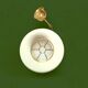 Vintage pendant light in gold metal and white opaline